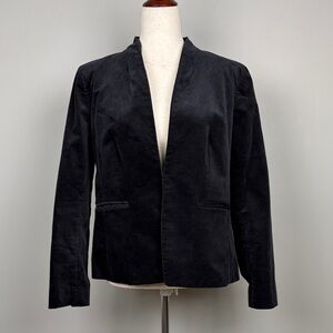 J Crew Factory Black Velvet‎ Broadway Blazer SZ 14